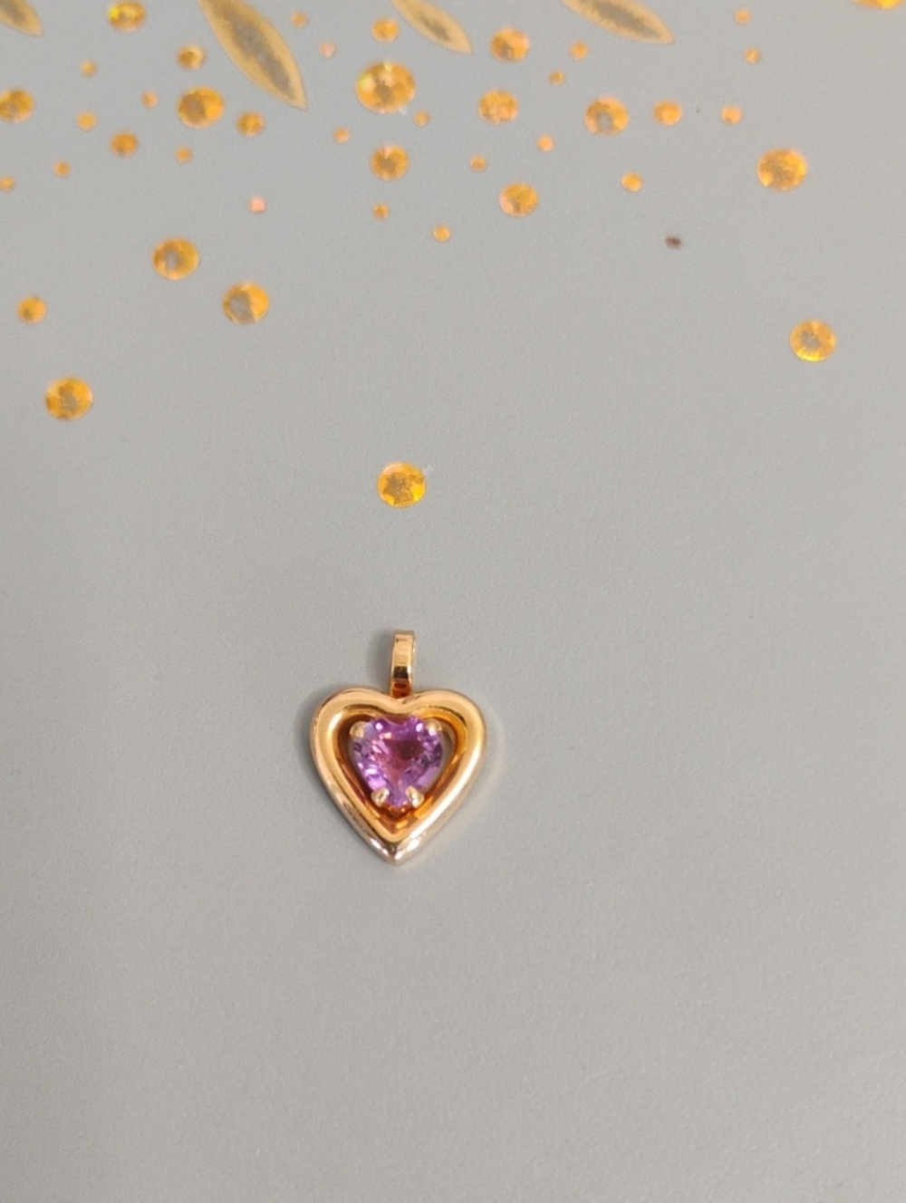 14 K Gold Purple Gemstone Pendant